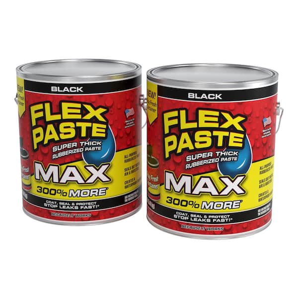 FLEX SEAL FAMILY OF PRODUCTS Flex Paste MAX Net Wt 12 lb. Black All Purpose Strong Flexible Watertight Multipurpose Sealant (2-Pack)