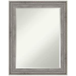 Regis Barnwood 22.38 in. x 28.38 in. Rustic Rectangle Framed Grey Bathroom Vanity Wall Mirror