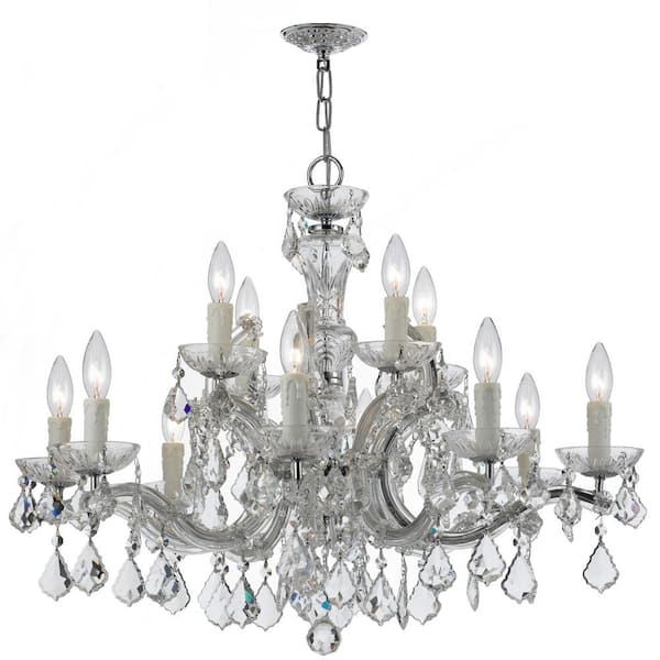 Crystorama Maria Theresa 12-Light Polished Chrome Crystal Chandelier