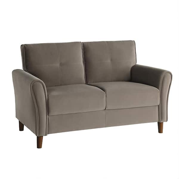 Lazzara Halton 57 in. W Brown Velvet Loveseat