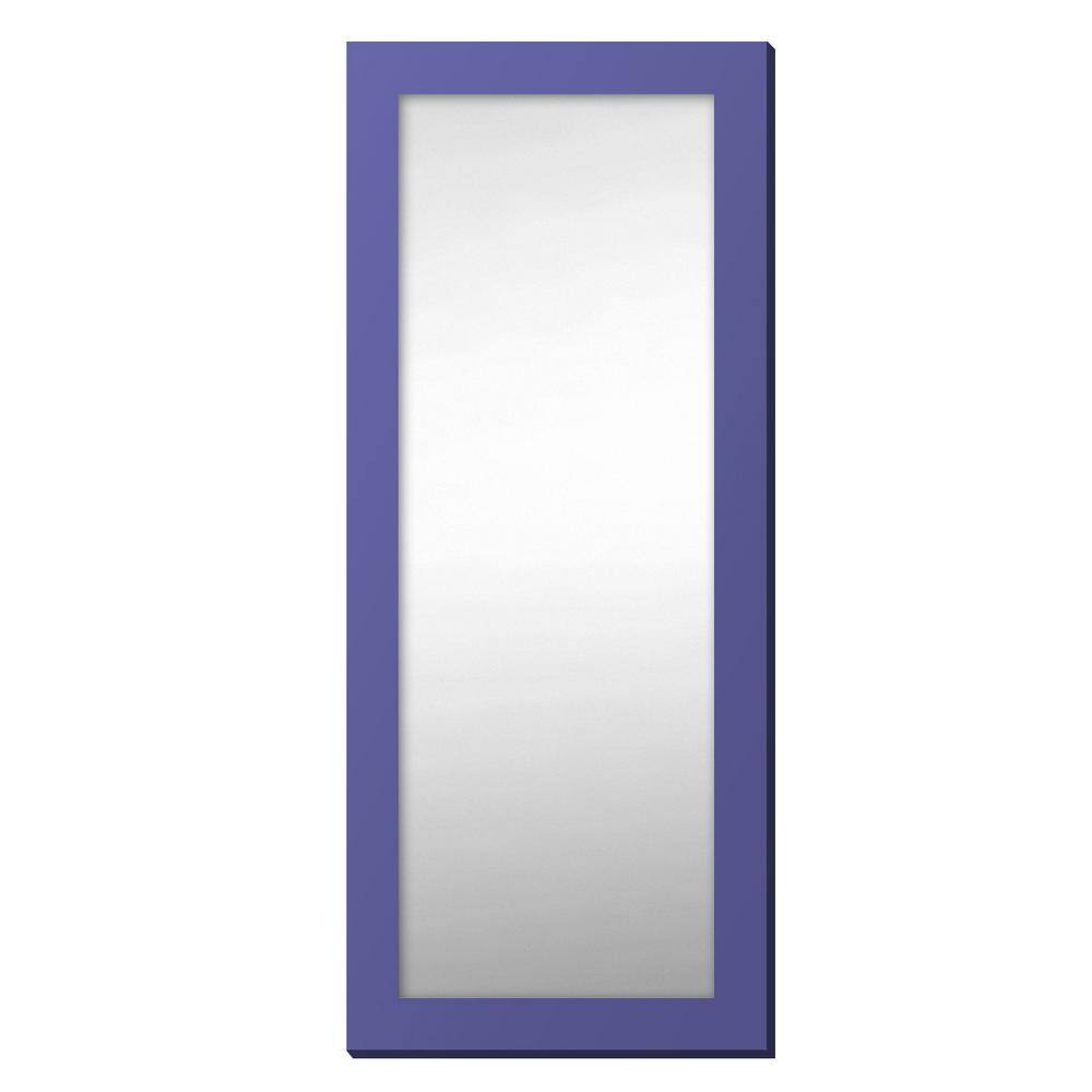 Pop Color 72 in. H x 30 in. W Modern Rectangle 4 in. Purple Framed Floor/Wall Mirror Art