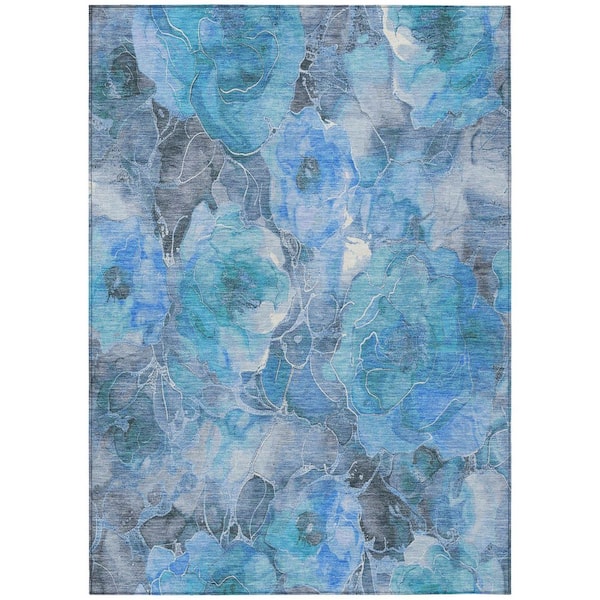 Chantille Machine Washable Indoor/Outdoor Abstract ACN1859 Blue 9 ft. x 12 ft. Accent Rug