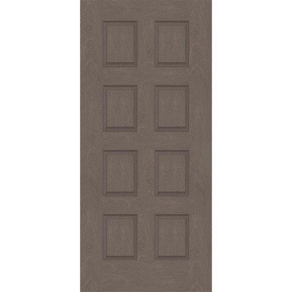 Steves & Sons Regency 42 in. x 96 in. Universal Handing 8-Panel Ashwood Stain Mahogany Fiberglass Front Door Slab