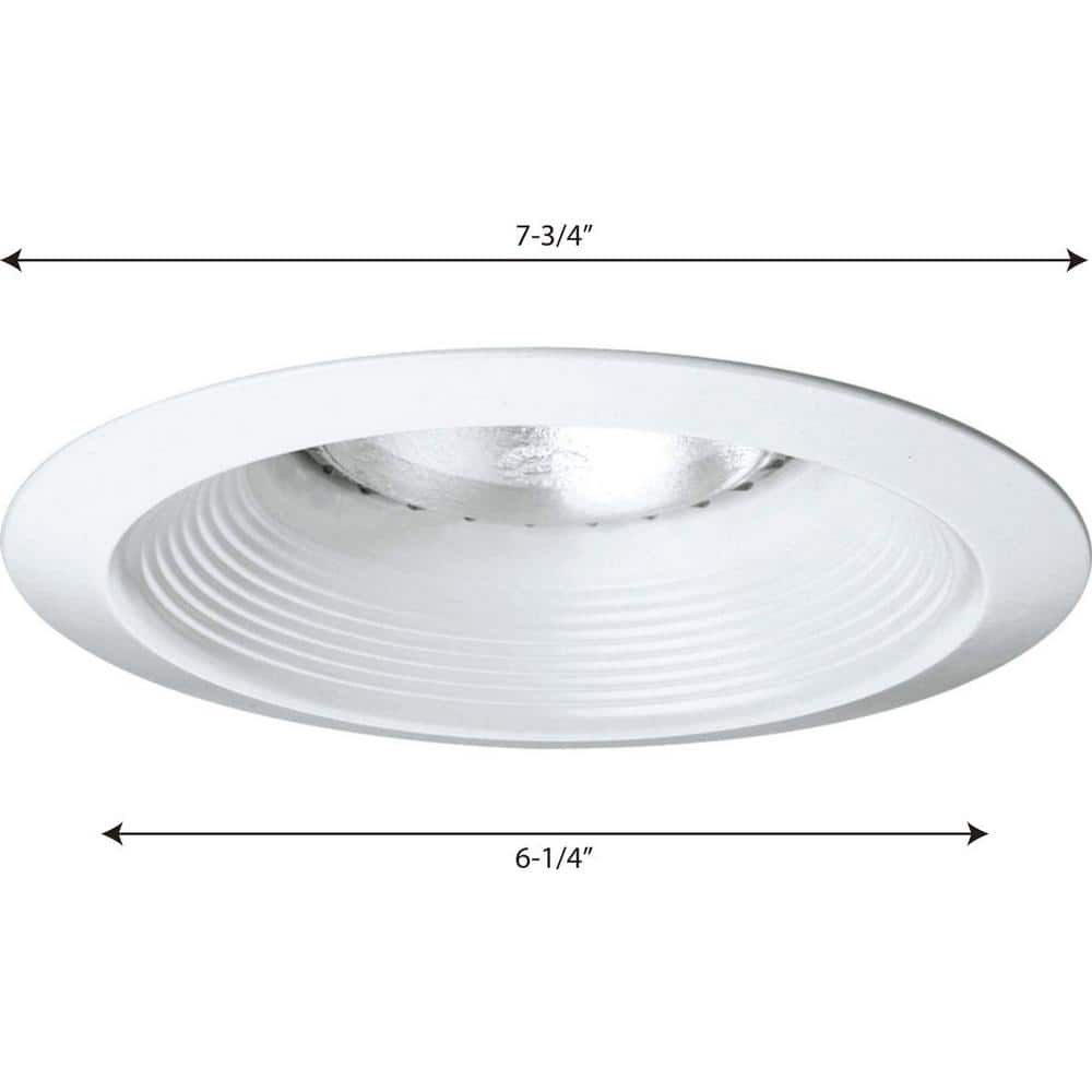 White Aluminum 6" Recessed Baffle Trim
