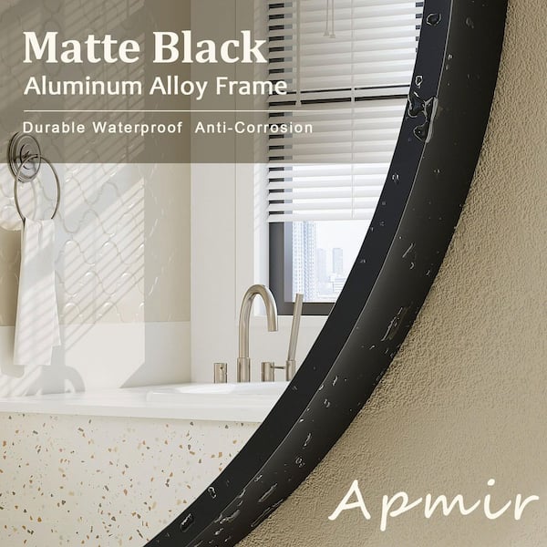 20 in. W x 20 in. H Round Aluminum Alloy Framed French Cleat Mounted Wall Decor Bathroom Vanity Mirror in Matte Black