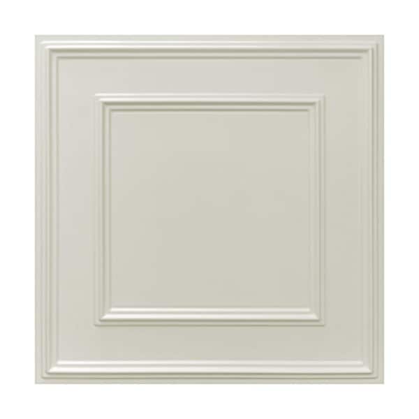 Dundee Deco 3D Falkirk Retro IV 23 in. x 23 in. Ice White Faux Tile PVC Decorative Wall Paneling (5-Pack)