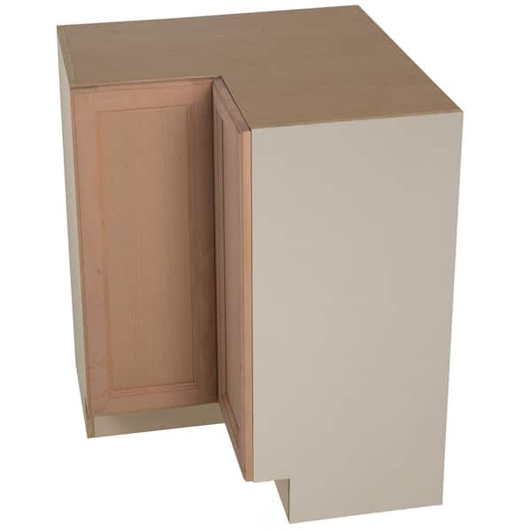 Easthaven Shaker Assembled 27.7 in. x 34.5 in. x 27.7 in. Frameless Lazy Susan Corner Base Cabinet in Unfinished Beech Easthaven Shaker Assembled 27.7 in. x 34.5 in. x 27.7 in. Frameless Lazy Susan Corner Base Cabinet in Unfinished Beech