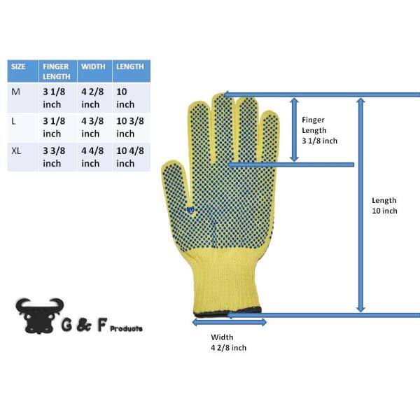 G & F Products Cut Resistant 100% Large DuPont Kevlar Gloves 1678L
