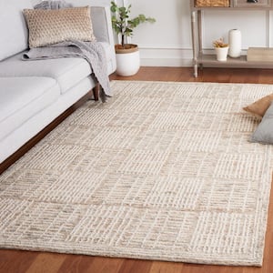 Abstract Brown/Ivory 3 ft. x 5 ft. Checkered Unitone Area Rug