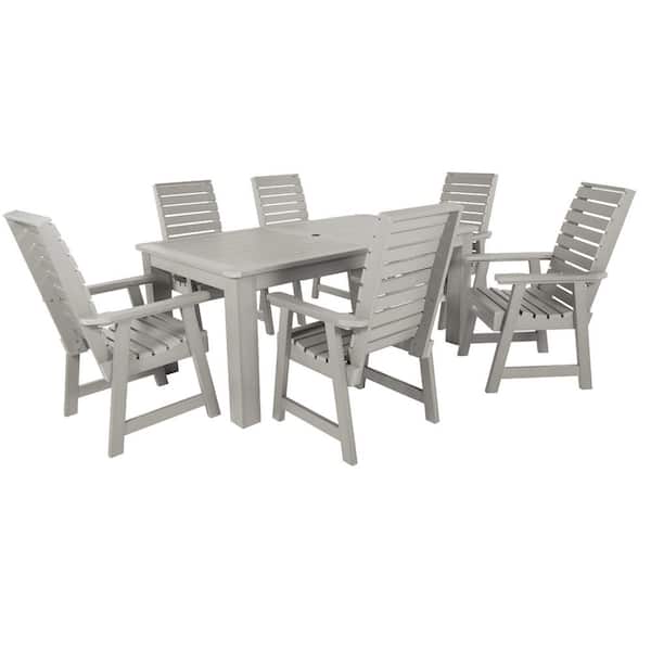 Highwood Weatherly 7-Piece Rectangular Plastic Outdoor Dining Set 72 in. x 42 in.