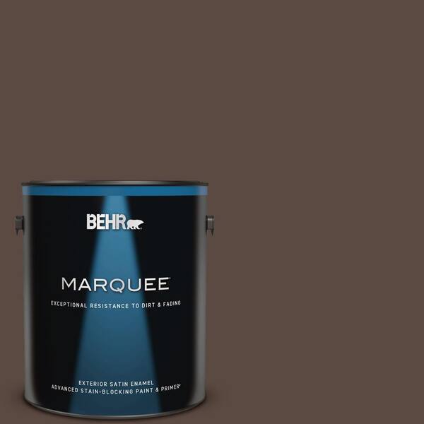 BEHR MARQUEE 1 gal. #PMD-91 Iced Espresso Satin Enamel Exterior Paint & Primer