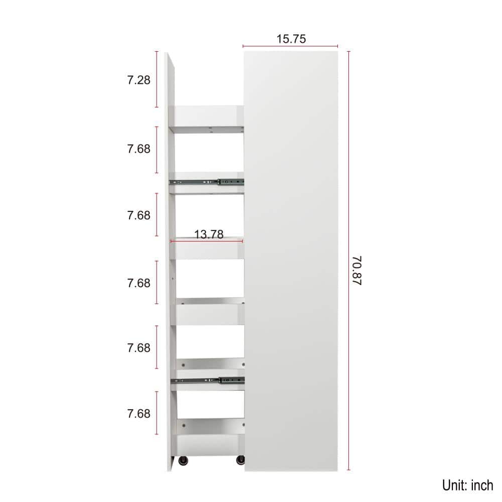 Measurement diagram showing dimensions of a storage cabinet.