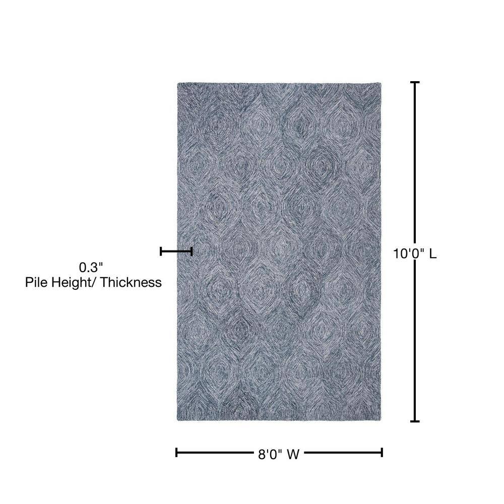 Handmade Grey & Ivory Wool Tufted Area Rug 8' x 10'