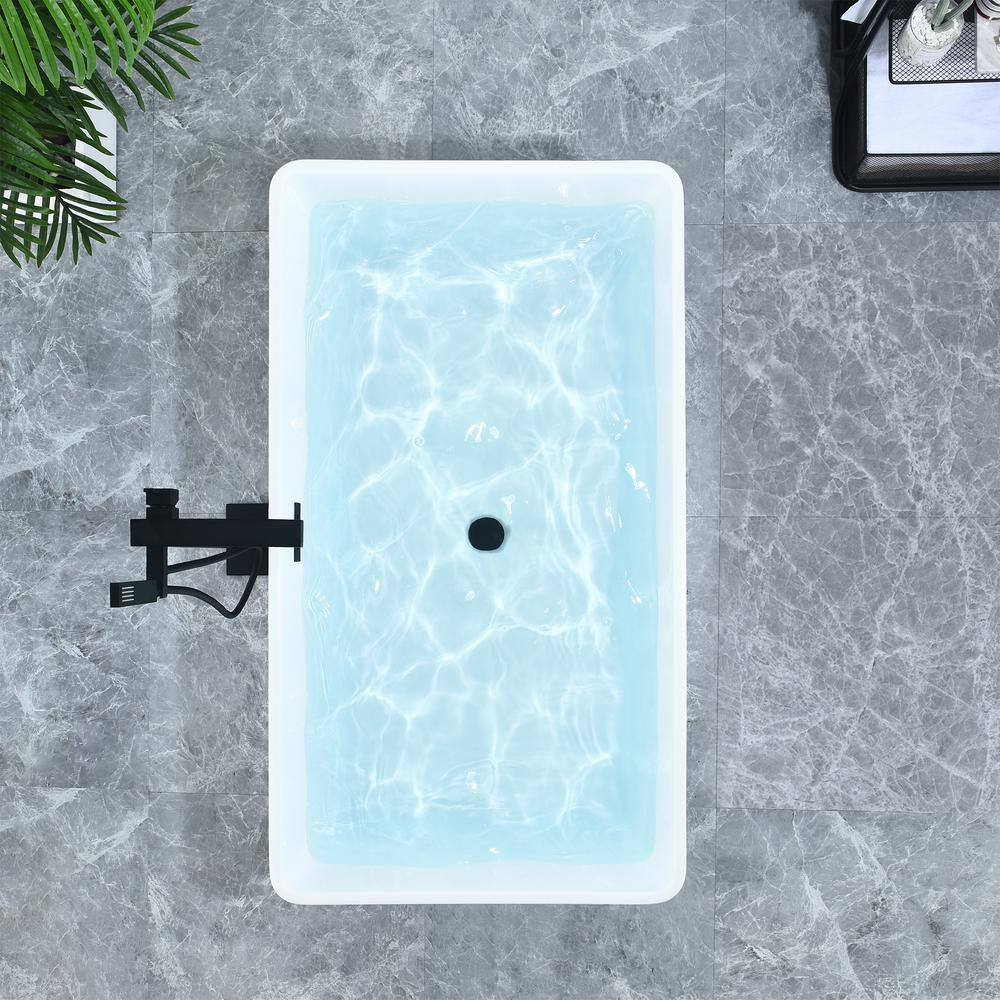 51.2'' White Acrylic Freestanding Soaking Bathtub