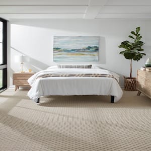 Sharp Perception Ornate Brown 37 oz. Polyester Pattern Installed Carpet