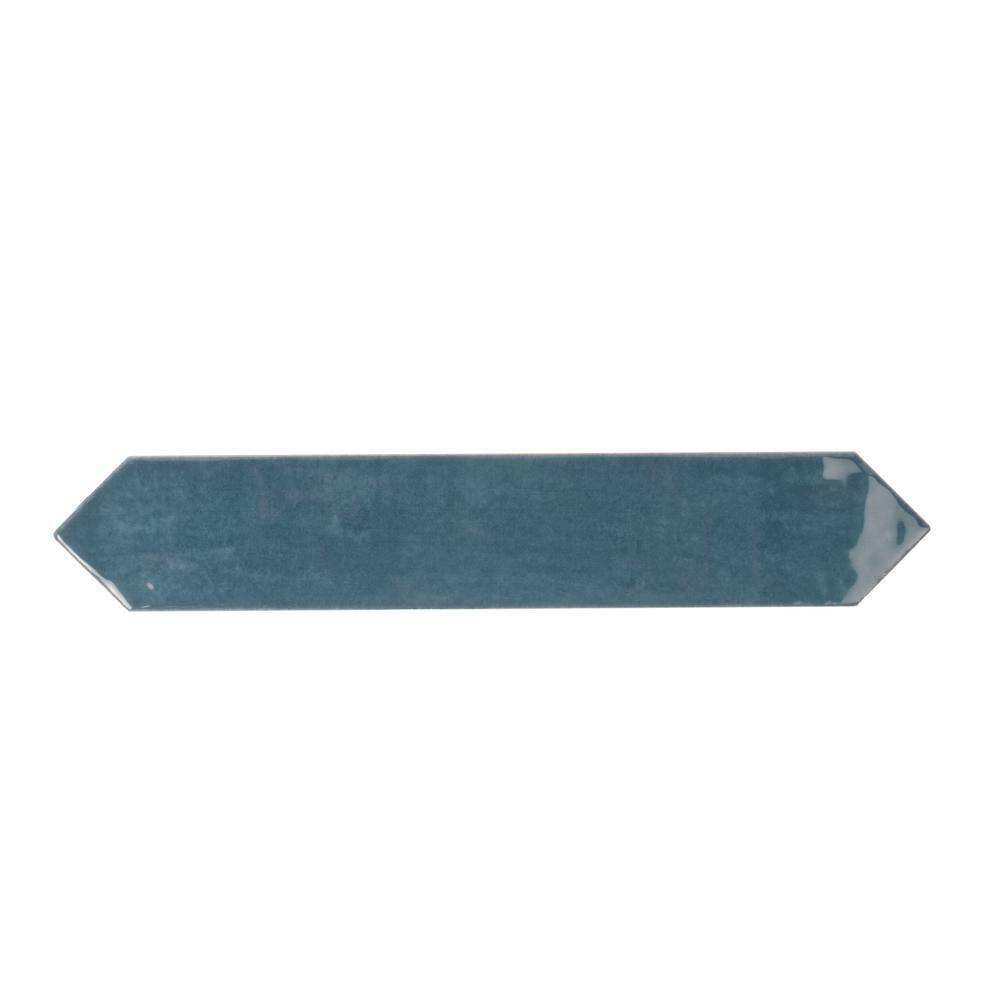Festa Blue 1.7 in. x 9.6 in. Glossy Ceramic Picket Wall and Floor Tile Sample (0.11 Sq. ft./case) (1-pack) price history on PriceWatchPro