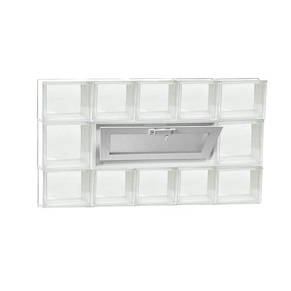 Clearly Secure 32.75 in. x 19.25 in. x 3.125 in. Frameless Vented Clear Glass Block Window