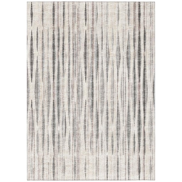 Waverly Ivory 5 ft. x 7 ft. 6 in. Geometric Indoor/Outdoor Area Rug