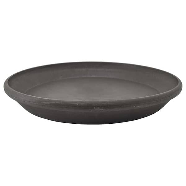 Arcadia Garden Products Single Slip 10 in. Dia Dark Charcoal PSW Saucer