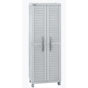 71.7 in. H x 25.6 in. W x 17.7 in. D Large Storage Cabinet in Light Gray