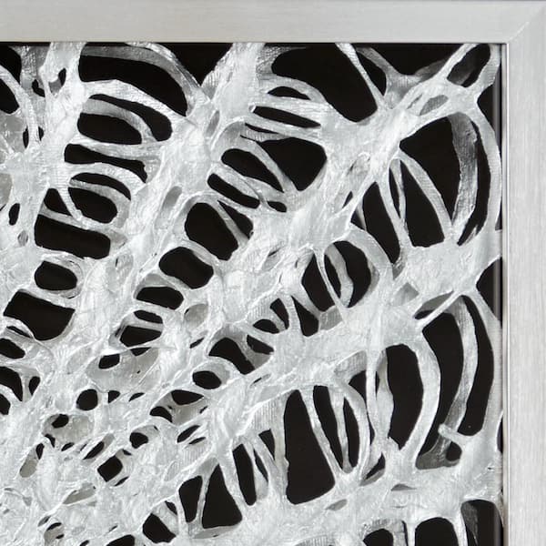 Litton Lane Large Square Modern Black and White Abstract