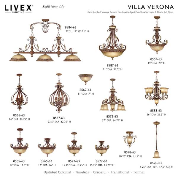 Livex Lighting Villa Verona Verona Bronze Traditional Art Glass Linear Kitchen Island Light Livex Lighting Villa Verona Verona Bronze Traditional Art Glass Linear Kitchen Island Light