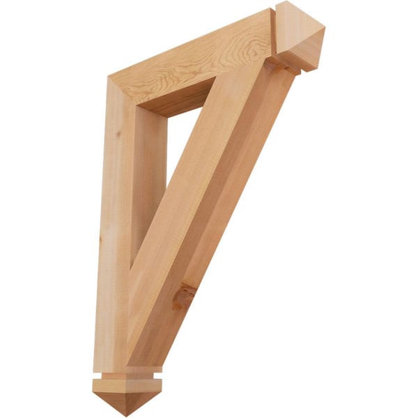 Ekena Millwork 3.5 in. x 30 in. x 22 in. Western Red Cedar Traditional Arts and Crafts Smooth Bracket