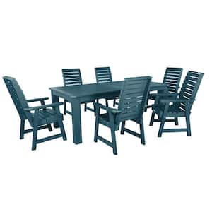 Weatherly Nantucket Blue 7-Piece Recycled Plastic Rectangular Outdoor Dining Set