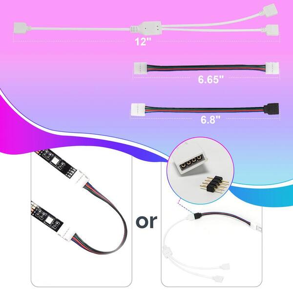 Sourcing Map 4-Pin RGB LED Steckverbinder – 10 Stück, H-Form, Lötfrei, Für 5050 LED Streifen 10mm