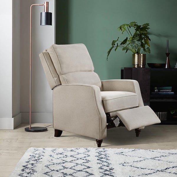 Homelegance Adahlia Beige Textured Fabric Manual Push Back 