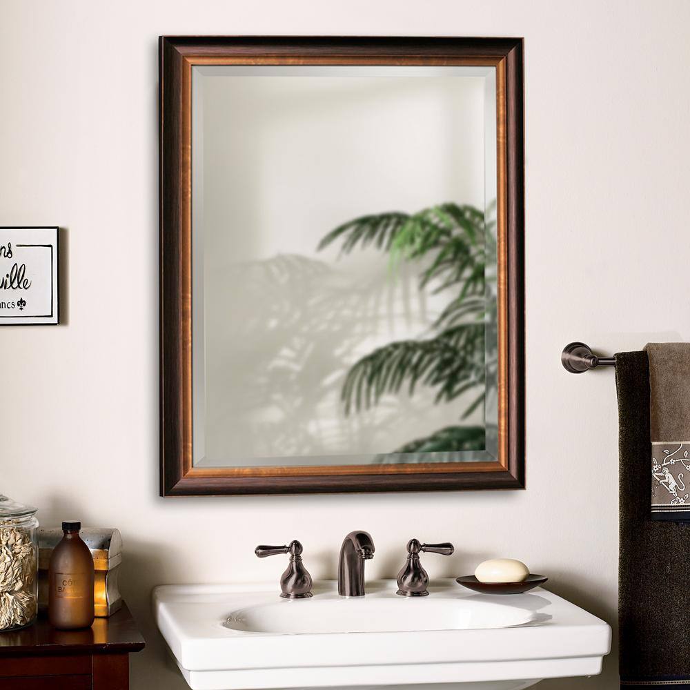 Medium Rectangular Bronze Floating Wall Mirror
