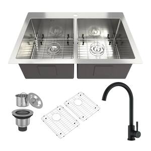 32 Modern Double Bowl Undermount Kitchen Sink Catering Stainless