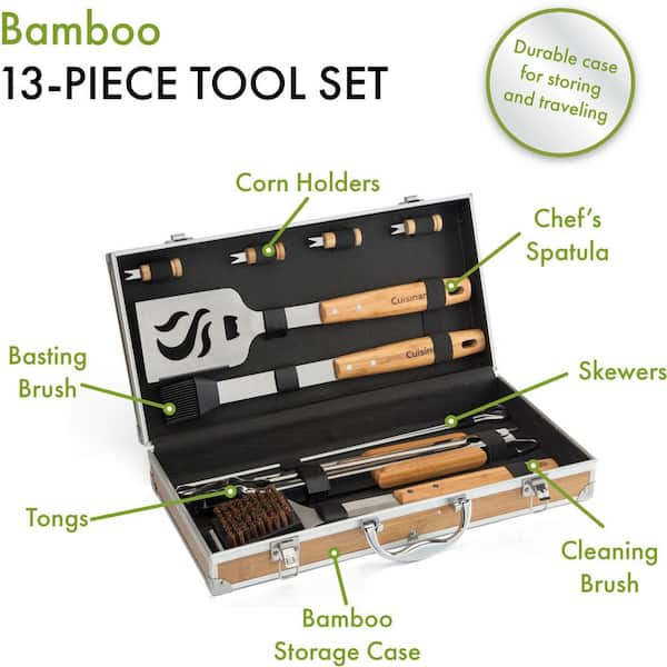 Cuisinart 4-Piece Ashwood Grill Tool Set