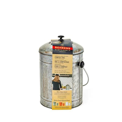 1.5 Gal. Aged Galvanized Compost Pail