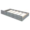 Harper & Bright Designs Gray Wood Frame Twin Size Platform Bed with Storage Headboard, Outlets, Twin Size Trundle and 3 Storage Drawers LHC190AAE-T