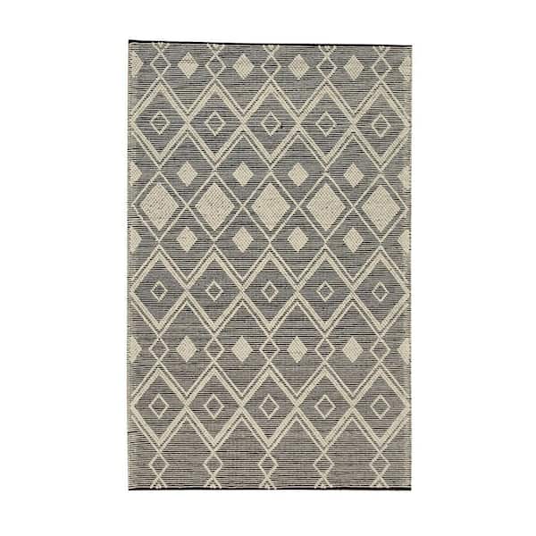 Black 5 ft. x 8 ft. Handwoven Wool Durrie Killim Area Rug