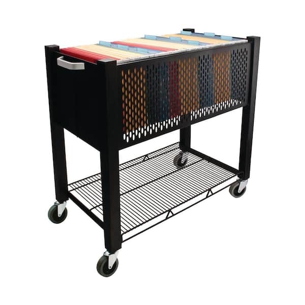 Steel Open Top File Cart In Black Vf The Home Depot
