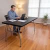 HDX 6 ft. Black Resin Top Indoor/Outdoor Rectangular Folding