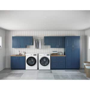 Greenwich Valencia Blue Plywood Shaker Stock Ready to Assemble Kitchen-Laundry Cabinet Kit 24 in. W. x 84 in. x 174 in.