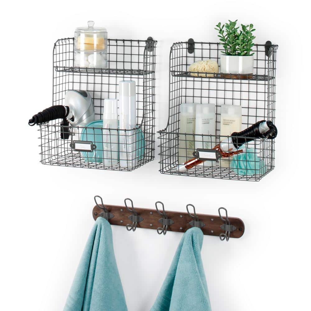 Buy Millbrook Coffee/Industrial Gray Wood Wall Mount 5Hook Coat Rack