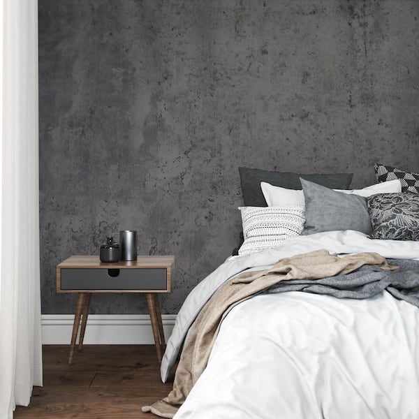 Grey Concret Peel & Stick Wallpaper Roll Self Adhesive Vinyl Contact Paper for Countertop Cabinet (Covers 30.78 Sq. Ft.)