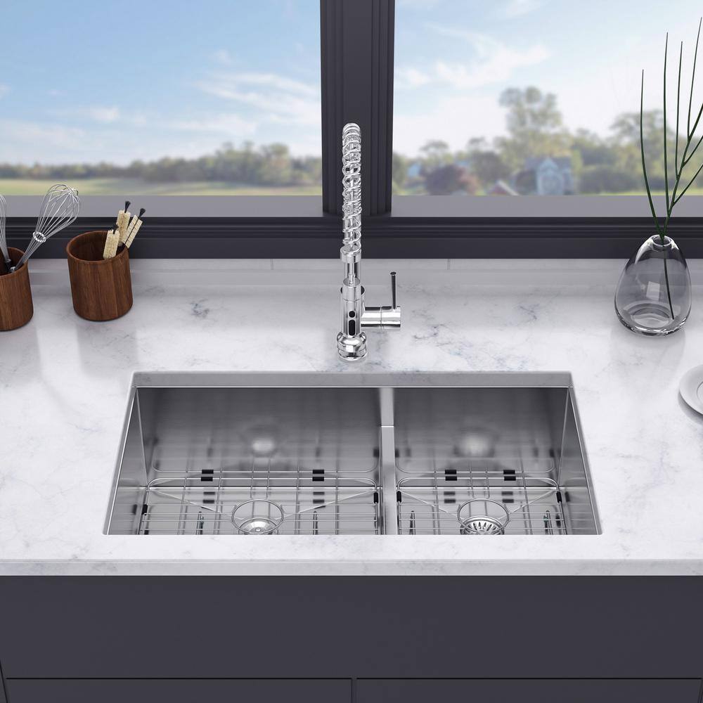 30'' Stainless Steel Undermount Double Bowl Kitchen Sink