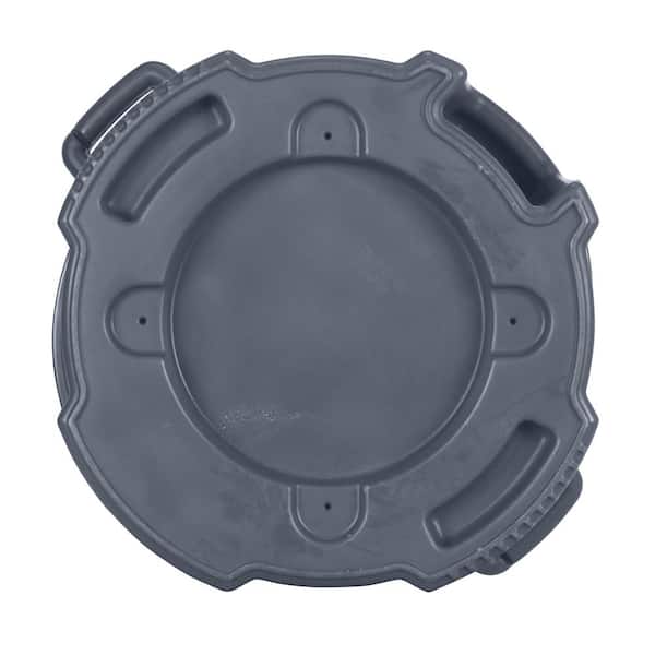 Toter - 44 Gal. Round Trash Can with Lift Handle-Dark Gray Granite