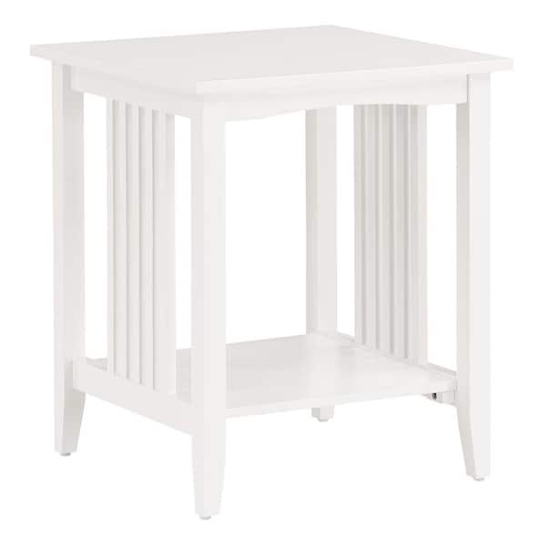 OSP Home Furnishings Sierra Side Table in White Finish SRA08-WH - The ...