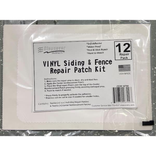 StepSaver Products (12) 5 in. x 7 in. Vinyl Siding & Fence Repair Patch Kit, White