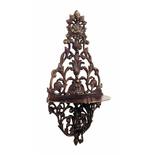 Antique Reproductions 20 in. Ornate Bronze Wall Shelf