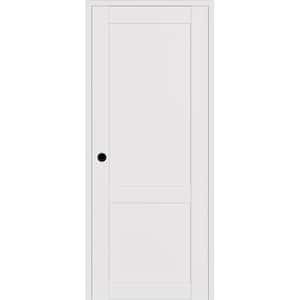 2-Panel Shaker 18 in. x 96 in. Right-Hand Snow White Composite Solid Core DIY-Friendly Single Prehung Interior Door