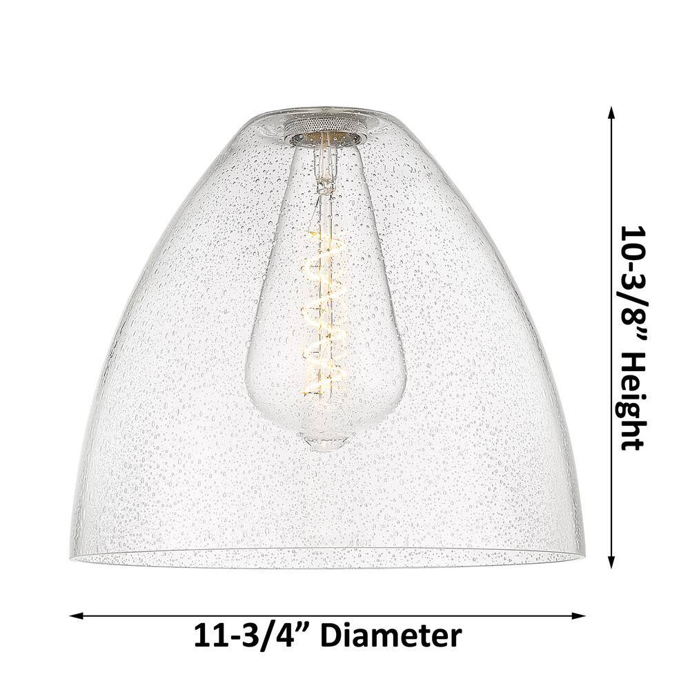 Ballston 12" Polished Chrome Mini Pendant with Seedy Glass