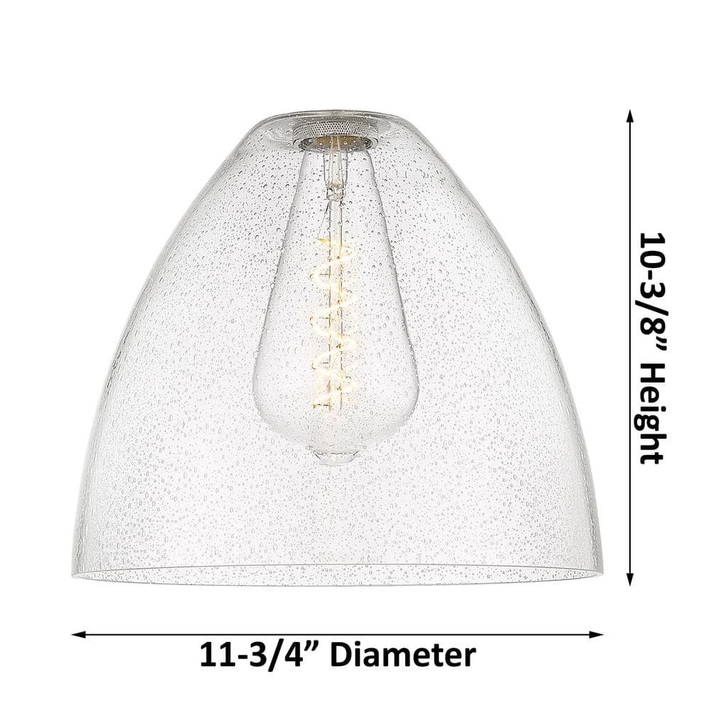 Ballston Sleek 14.75" Mini Pendant in Polished Nickel with Glass Shade