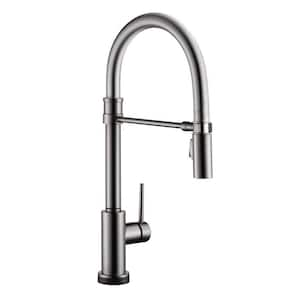 Trinsic Pro Single-Handle Pull-Down Sprayer Kitchen Faucet with Touch2O Technology and Spring Spout in Black Stainless